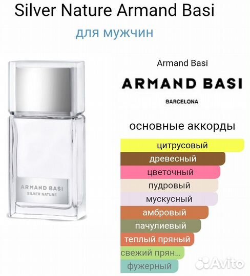 Туалетная вода armand basi silver nature