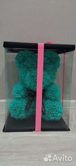 Мишка из роз высота 40 см. + упаковка в подарок