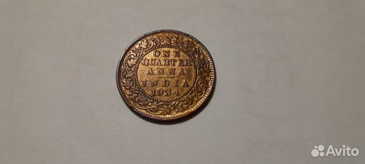 Монета Индия - Британская анна