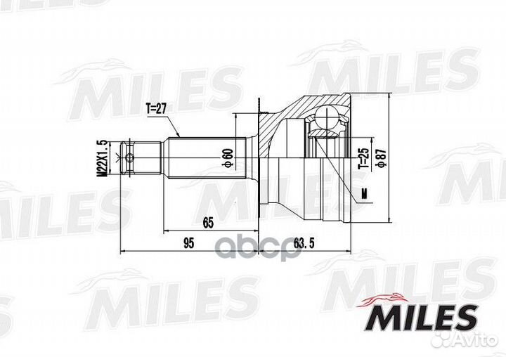Шрус miles шрус hyundai sonata 2.0 98-04 нар. G