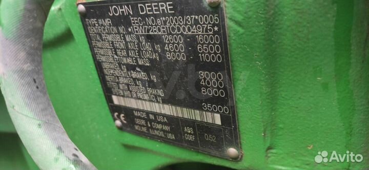 Трактор John Deere 7000 Series, 2012