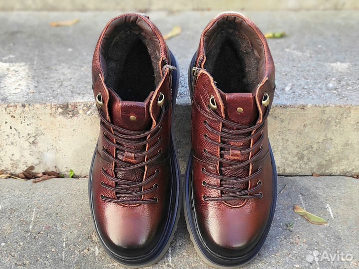 Ботинки зимние стиль ecco Merrell Timberland