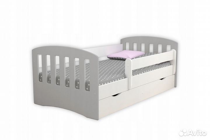 Кровать подростковая Классика с бортиком, 80x160 с