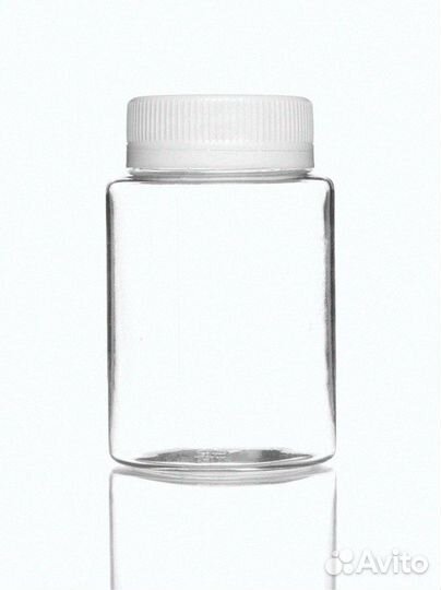 Банка 100 мл прозрачная пластиковая пэт с крышкой