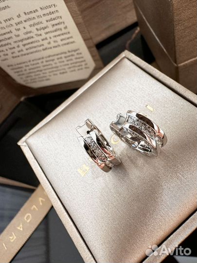 Bvlgari zero золотые серьги с бриллиантами