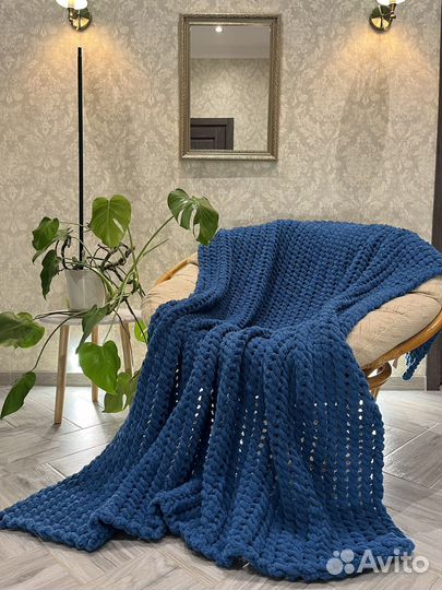 Плед крупной вязки