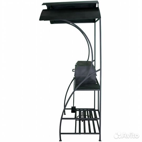 Мангал с крышей и крышкой барбекю