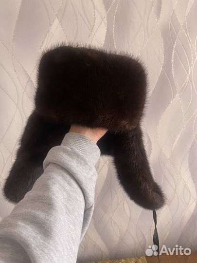 Шапка ушанка норковая