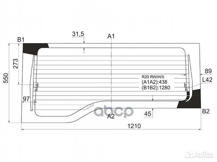 Стекло заднее с обогревом nissan terrano II/ MI