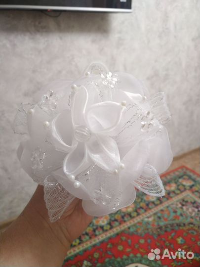 Банты для волос белые