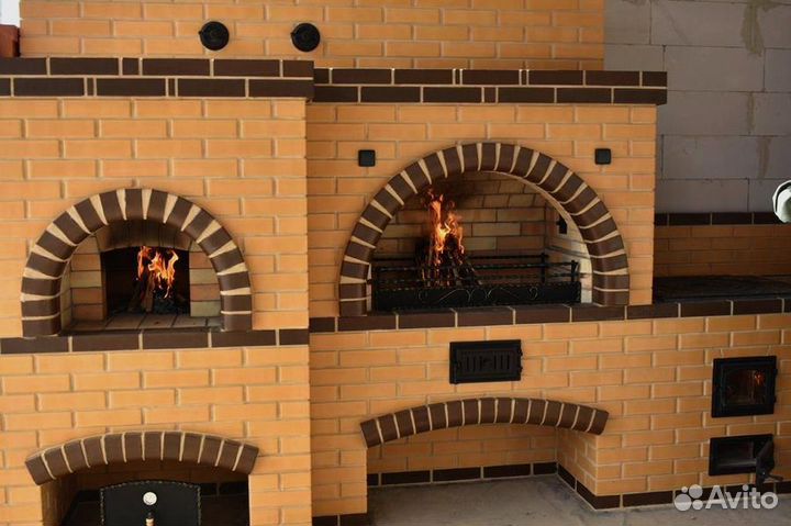 Печи камины барбекю комплекс из кирпича топ-хит