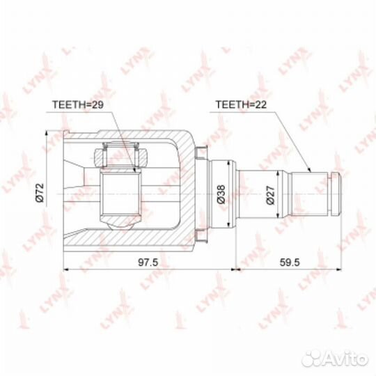 Lynxauto CI-3745 шрус внутренний перед прав/лев