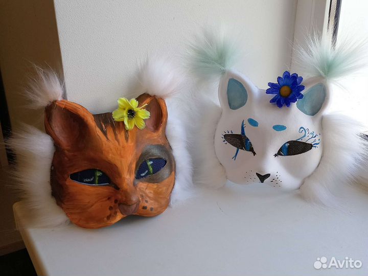 Маска для квадробики, маска кошки, фурри