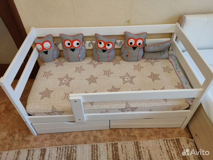 Кровать Софа 140х70 с ящиками и матрасом