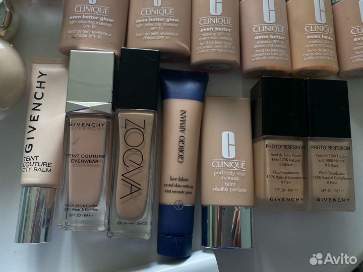 Помады Dior и тональные крема разных марок