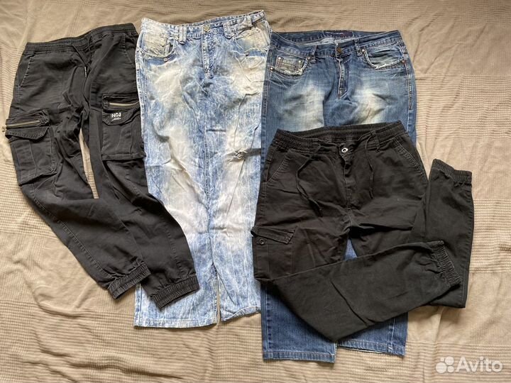 Мужские джинсы брюки 48-50 пакетом для рукоделия