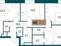 4-к. квартира, 97,2 м², 3/28 эт.