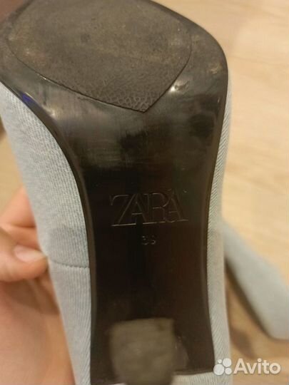 Туфли zara голубые,39 размер