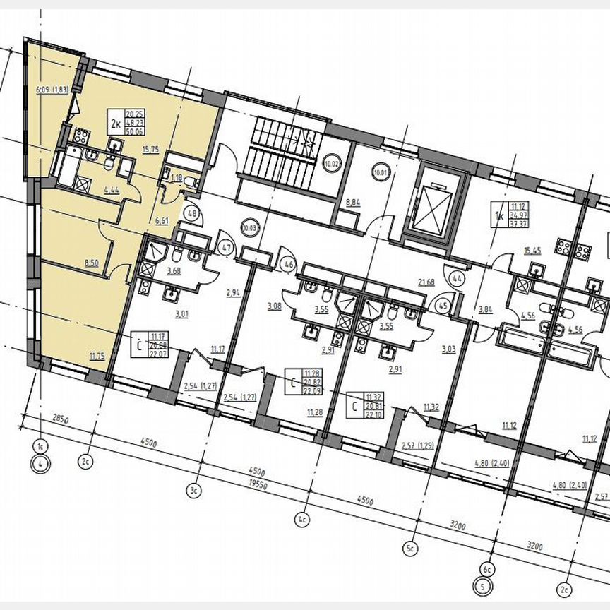 2-к. квартира, 50,1 м², 10/12 эт.