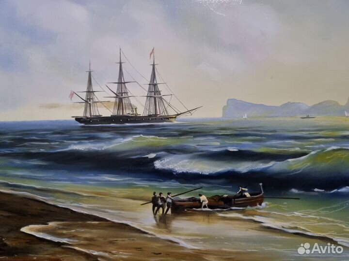 Картина маслом на холсте море