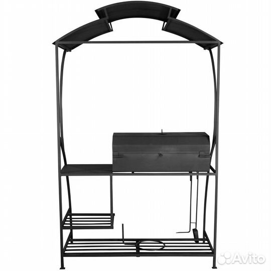 Мангал с крышей и крышкой барбекю