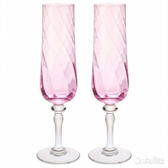 Бокал для шампанского, розовый, 2шт икеа