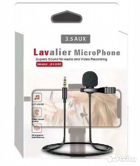 Микрофон петличный JH-043 Lavalier MicroPhone с AU