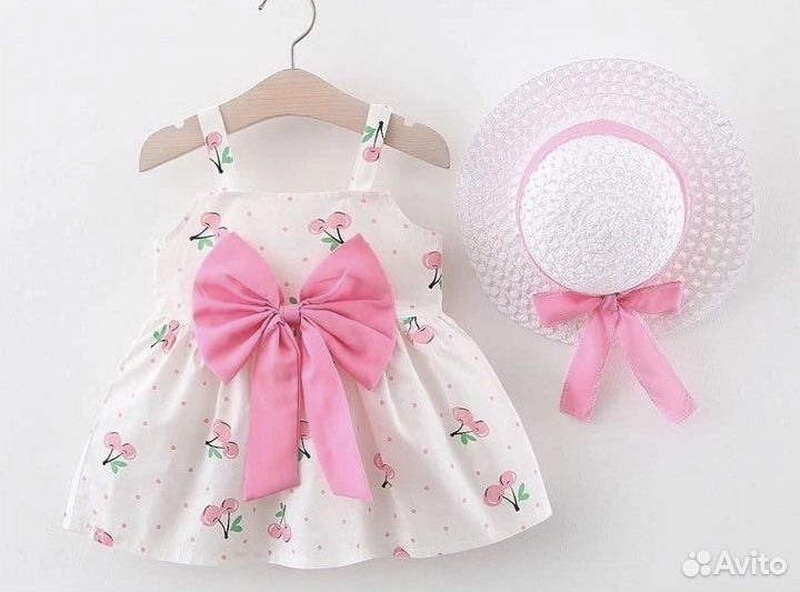 Легкое летнее платье сарафан со шляпой 74-104