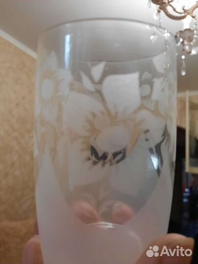 Штоф с рюмками и бокалами, стекло 11 предметов