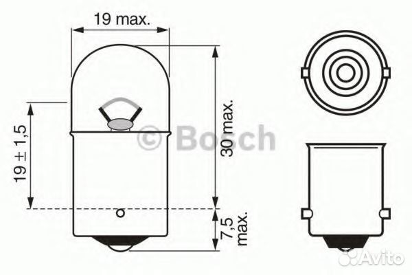 Bosch 1 987 302 204 Лампа pure light R5W 12V 5W ка