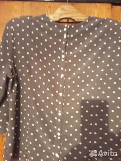 Блузка бежевая в горошек 52-54