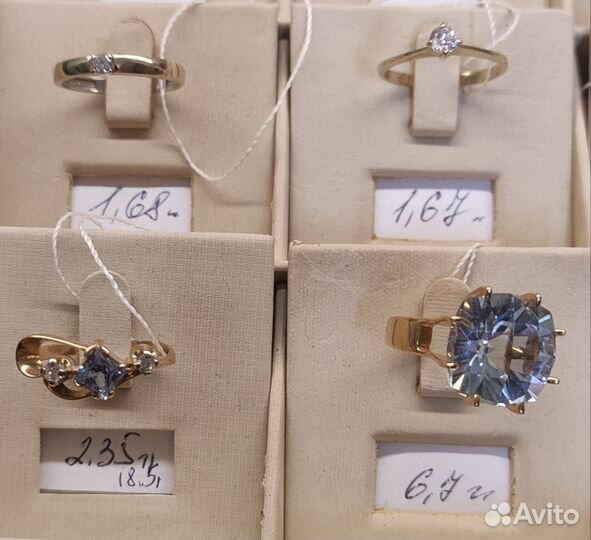 Золотые кольца 18 размер