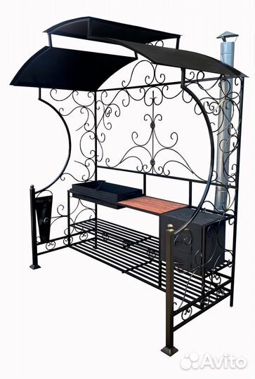 Мангал для дачи с крышей Kovmangal Недда 235х195х1