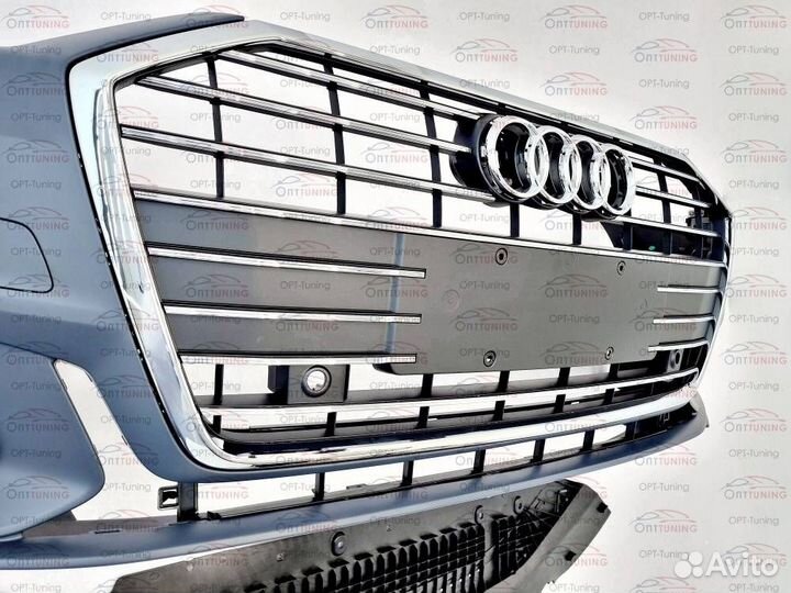 Бампер оем стандарт на Audi A6 C8 с решеткой