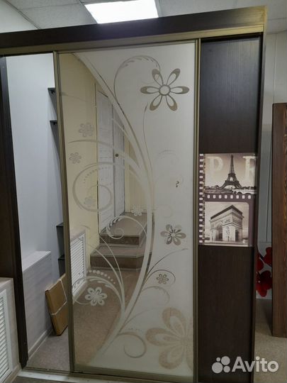 Дверь купе зеркальная одинарная