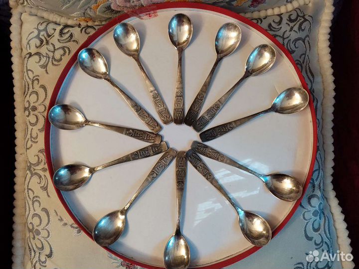 Набор чайных мельхиорывых ложек 12шт и вилок
