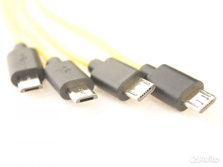 Кабель microusb 25см (USB 4xmicrousb)