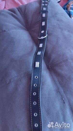 Кожанный ошейник для большой собачки