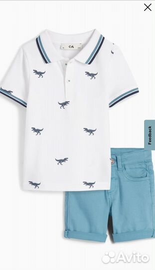 Комплект новый футболка и шорты c&a 98 140