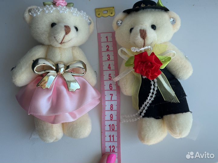 Мягкие игрушки влюбленные мишки жених и невеста