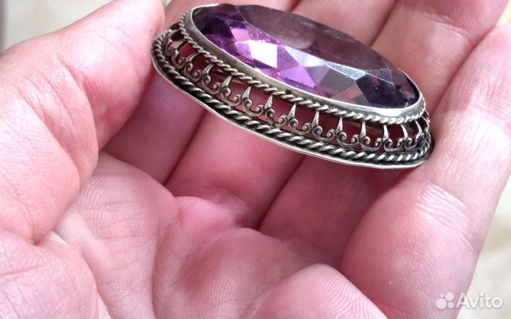 Серебряная брошь СССР