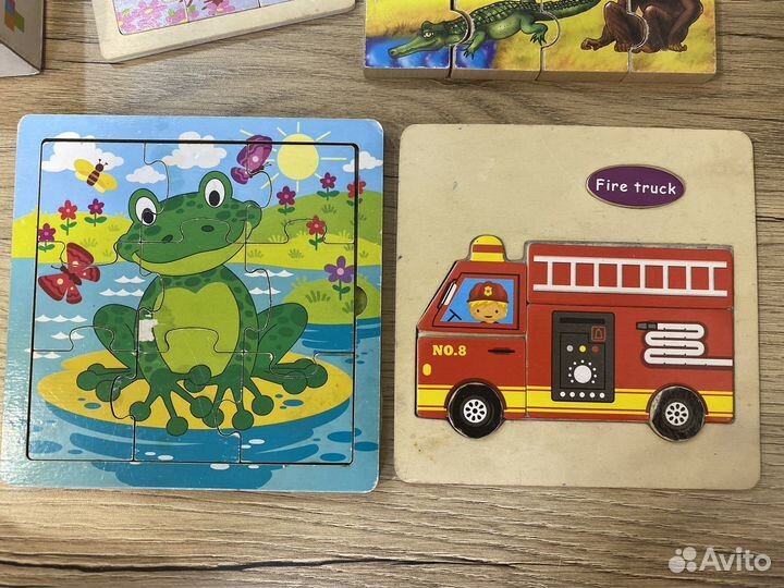 Деревянные пазлы, кубики Пакетом