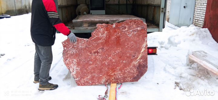 Мраморный слэб кардинал ред