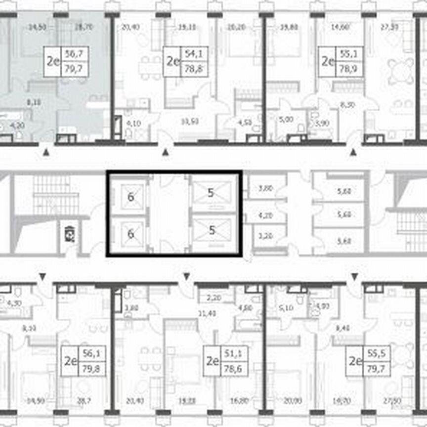 2-к. квартира, 79,7 м², 37/52 эт.