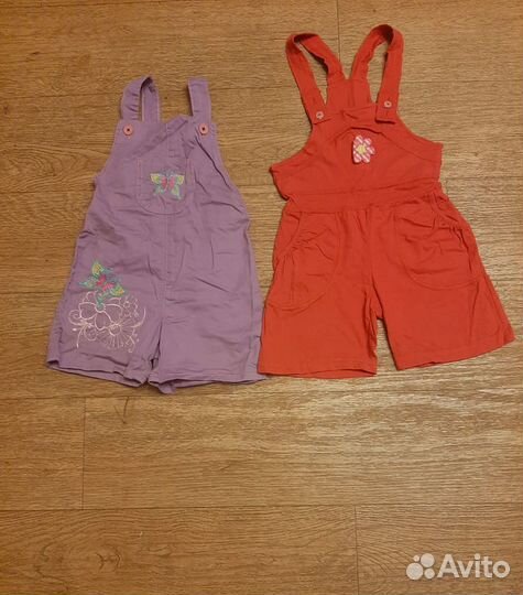 Шорты комбинезон красный фиолетовый на 1 - 2 года