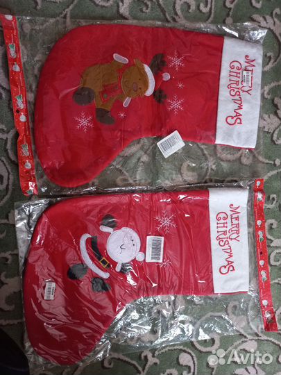 Новогодние носки большие 50 см для подарка