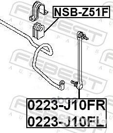 Тяга стабилизатора перед прав 0223J10FR Febest