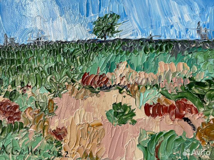 Картина маслом осень в степях калмыкии