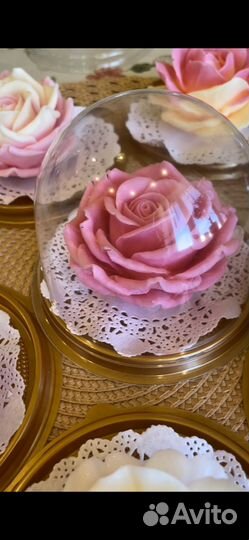 Мыльная ароматная роза в куполе