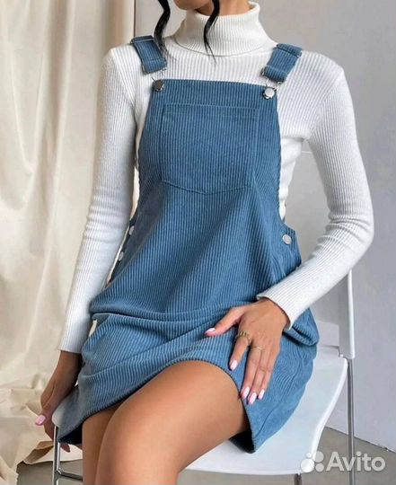 Повседневный сарафан с водолазкой двойка